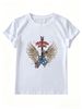 Women Retro Freedom Rocks Winged Electric Guitar Rose Graphic T-Shirt Vintage Rock Music Crew Neck Short Sleeve Casual Streetwear Tee_ecoleips.com