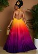 Curvy Women Gradient Print Halter Neck Dress, Ruched Detail Sexy Fashion New Spring Summer Elegant Dress_ecoleips.com