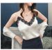Aria Basics Aria Basics Jiaerqi Women's Summer Lace V-neck Camisole With Eyelash Lace, Loose Chiffon Undershirt For Layering_ecoleips.com