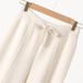 Aria Basics French Style Elastic Waist For Women, 100% Pure Wool Wide-Leg Pants, Autumn And Winter High-End Feel, Center Seam Warm_ecoleips.com