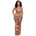 D25ST133 New Women's Leopard Print Halter Neck Backless Top With Flared Pants Two-Piece Set_ecoleips.com