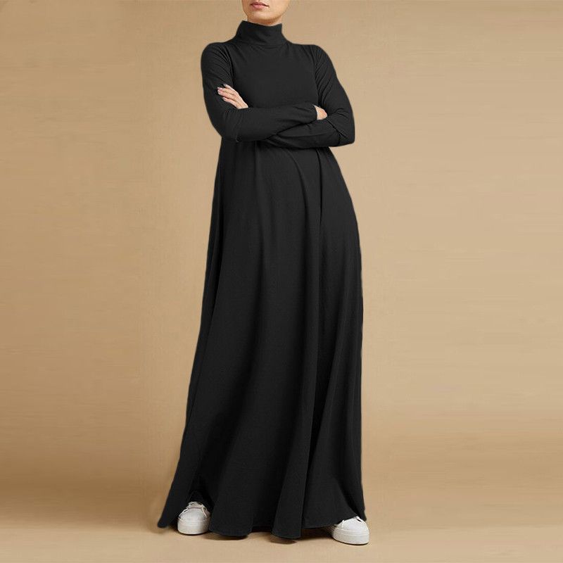 Women's Clothing Street Fashion Women's Collage Long Skirt Long Sleeve High Collar Dress First Hand Source_ecoleips.com