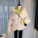 Women's Clothing Women's Short Hooded Padded Coat Winter Jacket With Button Detail - Lightweight Warm Puffer Coat For Students & Office Ladies_ecoleips.com