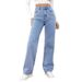 European American Best-selling Women's Jeans, Sweet And Spicy Style, High-waisted, Straight-leg, Loose-fitting_ecoleips.com