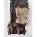 Women's Khaki Lace-Up Top & Skirt Set – Elegant Sleeveless Summer Outfit (Beige/White, S-XL)_ecoleips.com