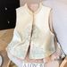 Aria Basics New Chinese-style Embroidered Vest Women, Loose-fitting, Large Hem, Double-sided Reversible Brocade Outerwear For Spring_ecoleips.com