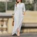 Women's Floral Print Cotton Dress Casual Lapel Long Sleeve Button Shirt Robe For Holiday_ecoleips.com