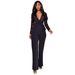 Women's Clothing Women's Long Sleeve Casual Wide Leg Jumpsuit Lace Trim Unique Lines For Formal & Casual For Women_ecoleips.com