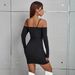 WG126 European And American Women's Fashion Cross-border Sexy Hot Girl Strapless Off-shoulder Ruched Bodycon Long-sleeve_ecoleips.com