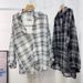 Women's Clothing Summer Plaid Shirt For Women Unique Design Loose Fit Chiffon Blouse Sun Protection Top_ecoleips.com