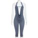 Women's Slim Fit Drop Neck Pant Set Spring Sexy Hot Girl Tie Set_ecoleips.com