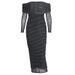 Autumn Long Sleeve Dress Women Sexy Slim Fit Off Shoulder Mesh Polka Dot Patchwork Dress For Ladies_ecoleips.com