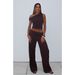 Women's Clothing Women's Two Piece Suit One Shoulder Oblique Collar Wide Leg Pants Elastic Bubble Design European American Style Clothing_ecoleips.com