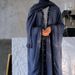 Women's Clothing Modest Abaya Dress Elegant Lace-Trimmed Beaded Abaya Dress – Modest Long Sleeve Open Front Muslim Gown With Belt (One Size, Blue)_ecoleips.com