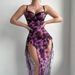 Aria Basics Aria Basics Popular European And American Style Pure Desire Women's Long Dress, Sexy See-through Slit Seductive Nightdress, Push-up_ecoleips.com