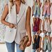DiYun European And American Women's Blazer 2023 Spring/Summer Loose Elegan Commuing Sleeveless_ecoleips.com