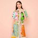 Foreign Trade 2025 Spring New European And American Women's Fashion Elegant Printed Cardigan Collar Tie Dress_ecoleips.com