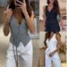 Women's Clothing New Style Lace Up Casual Women's Tops INS Holiday Loose Multi Color Fashion Vest_ecoleips.com