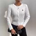 Oversized Button-Up Cardigan – Chunky Cable-Knit Open Front Sweater In Soft Polyester, Lightweight & Breathable For Fall Layering (White, S-XL)_ecoleips.com