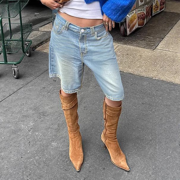 Women's Clothing Women's Trendy Denim Shorts Mid-Length Casual Straight Loose Five-Point Fashion Trend For Formal & Casual For Women_ecoleips.com