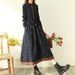 First-Line Brand Italian Original Export Clearance Women's Lace Floral Long Sleeve Cotton Linen Dress_ecoleips.com