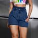 Plus Size High Waisted Distressed Denim Shorts For Women – Vintage Washed, Relaxed Fit, Raw Hem Streetwear Hot Pants (0xl-3xl, Dark Blue, 70% Cotton)_ecoleips.com