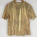 Glitter Stage Performance T-Shirt For Women - Loose Fit, Reflective, Breathable Cotton Blend, Short Sleeve Round Neck (Multiple Colors)_ecoleips.com