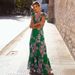 Women's Floral Print One Piece Swimsuit With Umbrella Skirt Tight Fitting_ecoleips.com