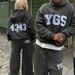 Couple Trendy Sweater Suit Women's Hooded Sports Pullover Letter Embroidery INS Style Casual Streetwear_ecoleips.com