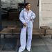Women’s Half-Zip Pullover & Trousers Set – Loose Fit Casual Two-Piece Outfit (S-XL, Light Gray/Black/Green/Navy Blue/Brown)_ecoleips.com