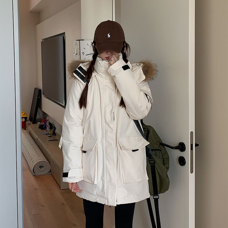 girl Girl Down Jacket For Women, Workwear Parka, Petite Couple, 2025 Winter New Oversize Cotton Coat_ecoleips.com