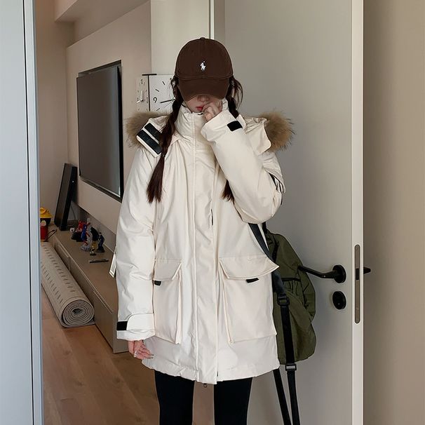 girl Girl Down Jacket For Women, Workwear Parka, Petite Couple, 2025 Winter New Oversize Cotton Coat_ecoleips.com