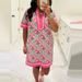 Summer Short Sleeve Beach Dress Womens Fashion Floral Print Straight Party Dress Spring Casual V Neck A-Line Office Ladies Dress_ecoleips.com