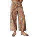 European And American Style Women's mid Waist Wide Leg Jeans Loose Floral Cropped Pants Bohemian_ecoleips.com