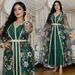 Verve Arabic Muslim Set Dress Spring New Sequin Ribbon Robe_ecoleips.com