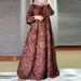 In Stock Cross-Border New Printed Middle Eastern Muslim Malay Full Sleeve Round Neck Robe Long Dress Factory Wholesale_ecoleips.com