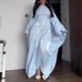 Voya Voya European American Foreign Trade Women's Clothing Cross-border Autumn Round-neck Shimmering Robe With Bat Sleeves,_ecoleips.com