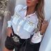 Women's Clothing Women's Heavy Duty Tops All Match Slim Orange Stitching Commuter Casual Shirt_ecoleips.com
