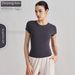 Women's Clothing Casual Sports Short Sleeved Waist Slim Breathable Yoga T Shirt Running Training Nude Fitness Tops For Women_ecoleips.com