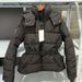Women's Quilted Ski Jacket – Hooded Stand Collar Coat With Belt (Black, Thermal Padded, 3D Embossed)_ecoleips.com