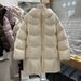Women's Clothing Longline Quilted Jacket With Hood - Stylish Loose Fit Winter Coat In Soft Cotton Blend (Beige, Pink, Black, Yellow)_ecoleips.com