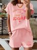 Women’s 2 Piece Outfit Set – Oversized Graphic T-Shirt And Biker Shorts Matching Set, Casual Summer Lounge Tracksuit For Daily Wear-346_ecoleips.com