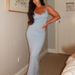 Talenza Sexy Backless Halter Dress Women's Fashion Solid High Waist Slim V Neck Vacation Dress Fashion Twist Casual Long Dresses_ecoleips.com