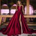 Women's Clothing Spring and Summer New Women's Sexy Deep V Slit Dress Solid Color Swing Dress Wedding Dress_ecoleips.com