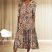 Women Stylish Casual Maxi Dress Relaxed Loose‑Fit Silhouette With V‑Neck, Convenient Pockets & Trendy All‑Over Print_ecoleips.com