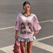 Women's Oversized Leopard Print Pullover Hoodie Sexy Pink Jersey Streetwear Top for Summer_ecoleips.com