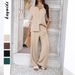 Women's Clothing Holiday Leisure Style Solid Color Two Piece Suit For Women Spring And Summer_ecoleips.com