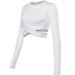 Women's Long Sleeve Dance Sports Top Tight Fitness Yoga Clothes Running Waist Training Clothes_ecoleips.com