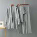 Women's Knitted Three Piece Set mid Length Cardigan Short Sleeved Top Wide Leg Pants Autumn Winter Cross Border Foreign Trade_ecoleips.com
