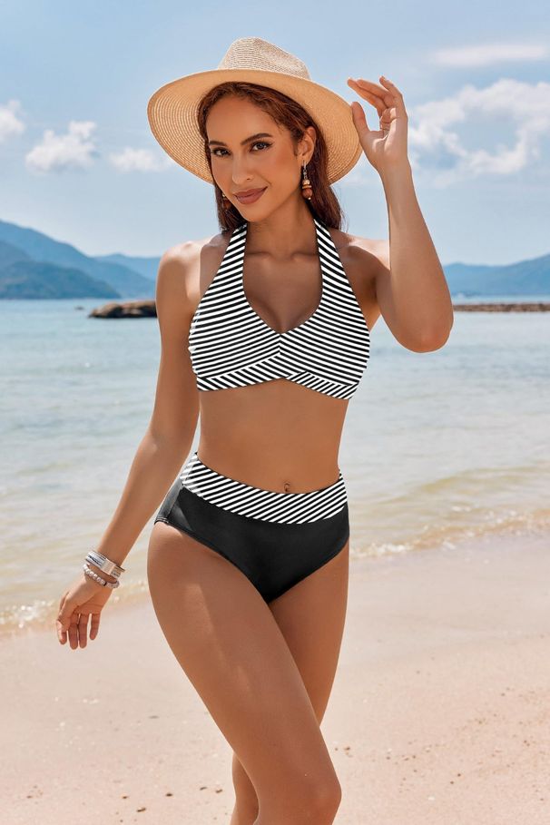 Sexy Bikini Set With Removable Padded Bra - High-Cut Swimwear For Women, Quick-Dry Polyester & Versatile Colors_ecoleips.com